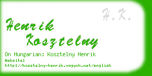 henrik kosztelny business card